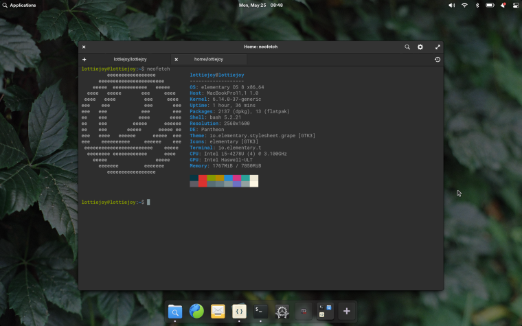 Screen showing a Gnome desktop