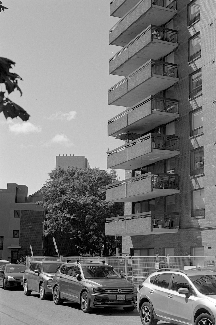 Photo of the side of an apartment. Click for full size.
